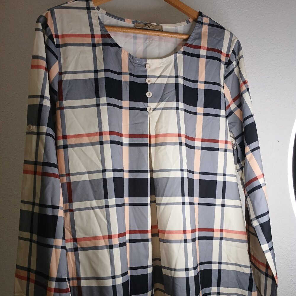 Cestyle Multi color‎ plaid top size XL